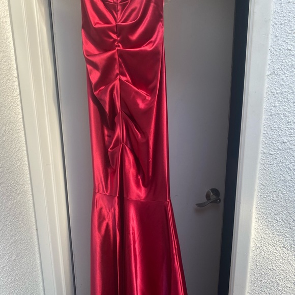 xscape red mermaid dress xscape dark red mermaid gown , size 4 amazing